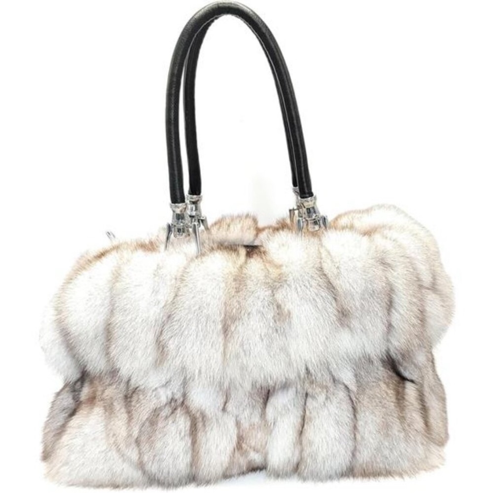 Women's Large Genuine Fox Fur Handbag – Spacious, Luxurious Design New